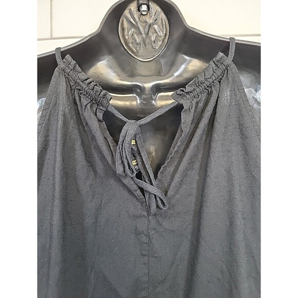 Knox Rose Women's XL Woven Black Halter Tank Top Hippie Boho Loose Flowy - Picture 5 of 8